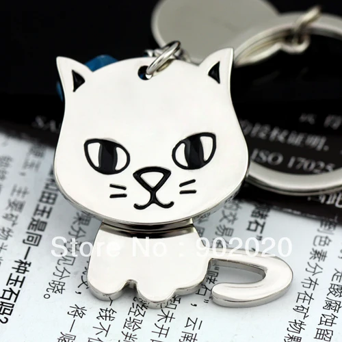 10 pcs lot CAT  KEYCHAIN  NEW 3D  MOVING CAT  KEYCHAIN  KEY 