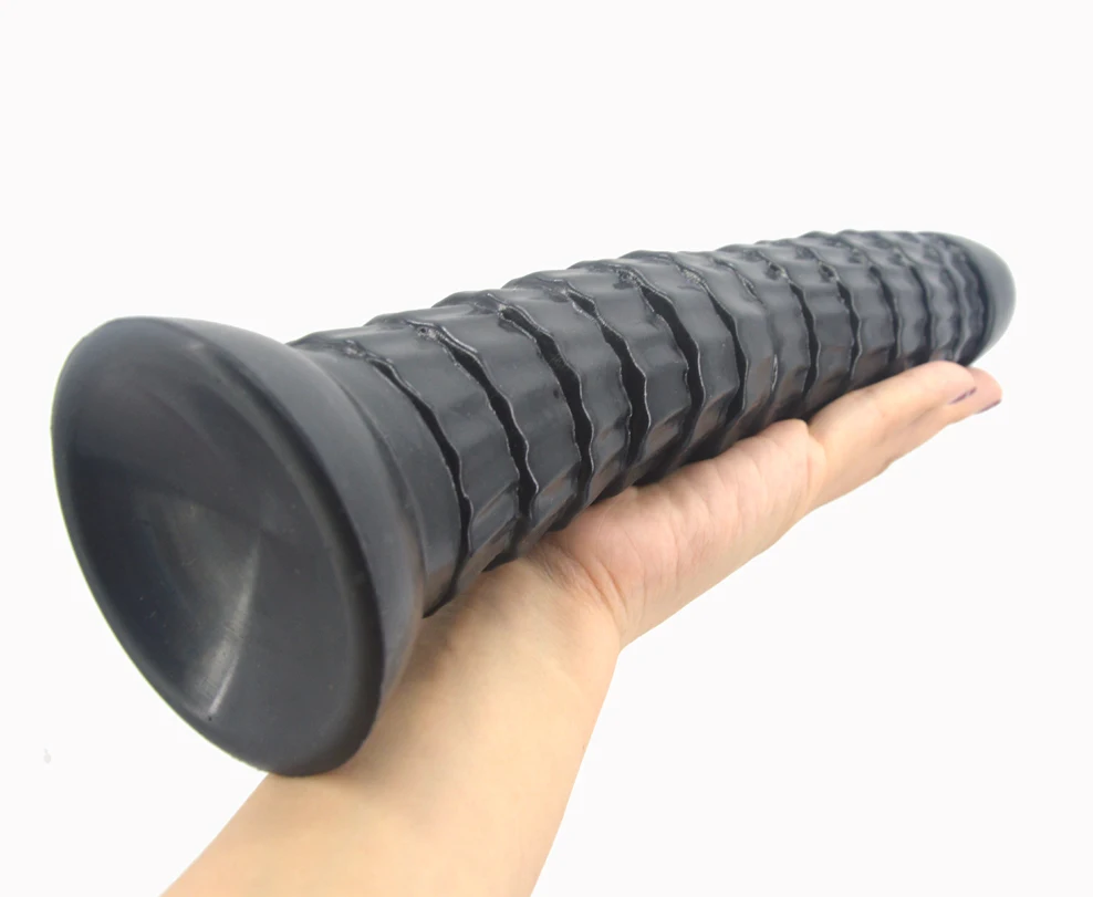 FAAK Long silicone anal plug 2020 new golden ribbed dildo with suction cup sex toys for women male masturbator erotic sex shop 4