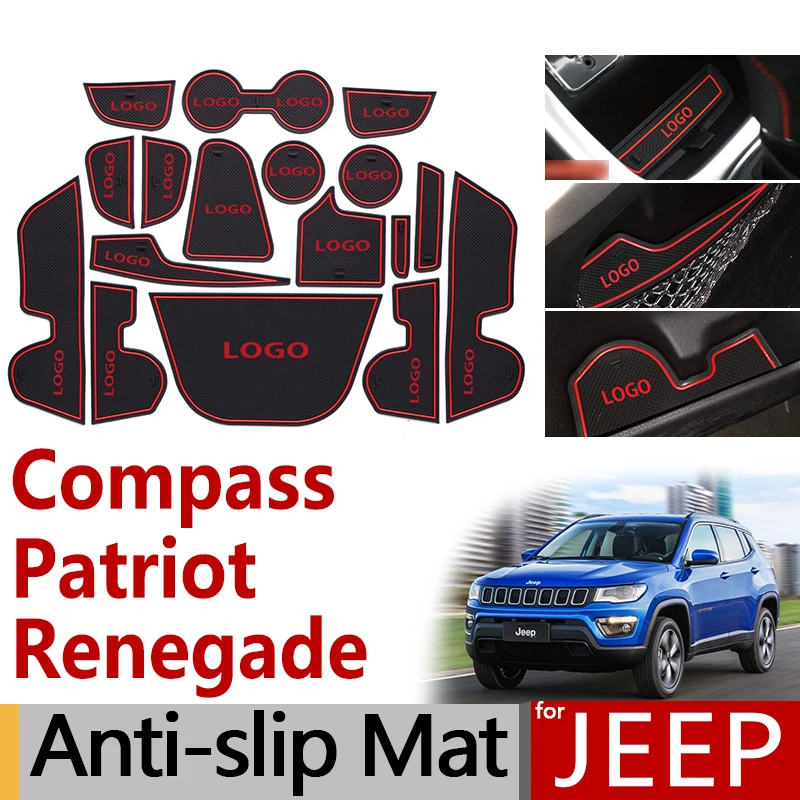 

Anti-Slip Rubber Gate Slot Cup Mat for Jeep Compass Patriot Liberty Renegade 2007 2010 2013 2015 2016 2017 Accessories Stickers