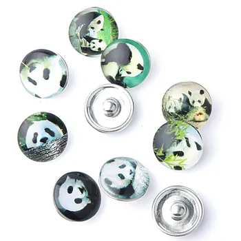 

100pcs Mix Many styles panda 18mm Metal horse Snap fashion watch watches Snaps Jewelry Randomly
