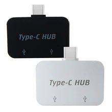 Портативный USB3.1 тип-c на 2 порта разветвитель USB 3,0 OTG концентратор пластиковый адаптер для сотового телефона ПК компьютера планшета