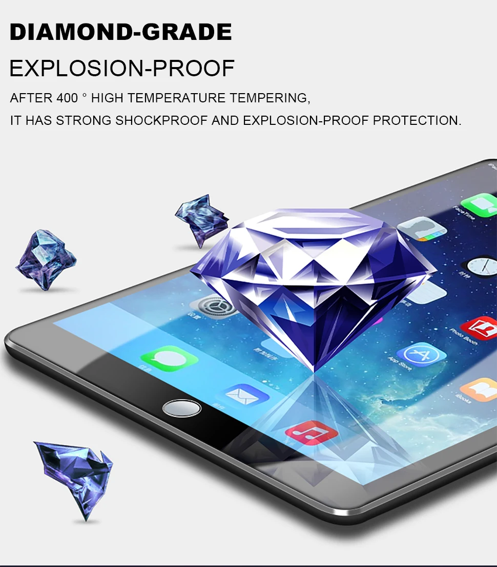 Full Cover Protective Glass For iPad Pro 11 10.5 9.7 2017 2018 Screen Protector For iPad Mini 5 4 Air 3 2 1 2019 Tempered Film (8)