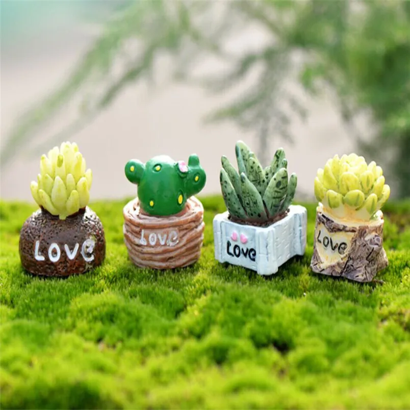 

1pc Lifelike Mini Artificial Bonsai Fleshy Cactus Plant Landscape table Decorative Figurines gift love new home decor #3d05