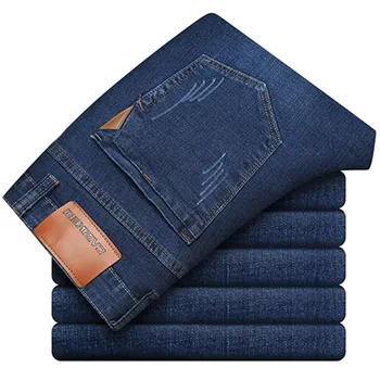 

2019 Spring Fashion New Men's Casual Boutique Jeans / Men's Stretching Skinny Small Straight Jeans Trousers