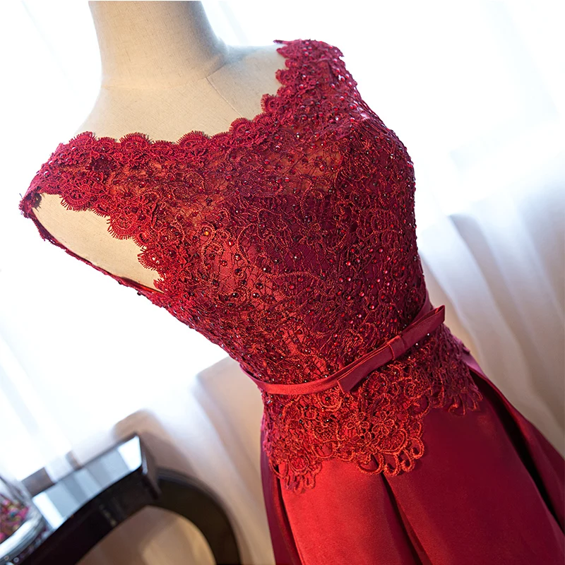 Robe demoiselle d'honneur2019 дизайн кружева трапециевидной формы Бордовые Платья для подружки невесты Длинные vestido madrinha дешевые западные свадебные платья