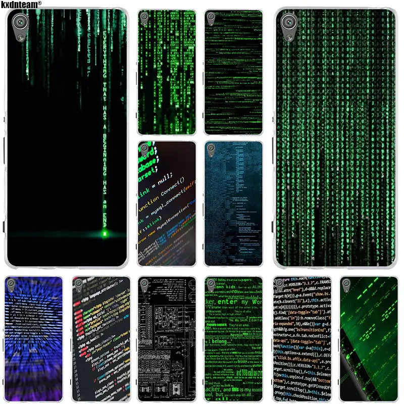 

Silicone Soft TPU Mobile Phone Cases For Sony Xperia Z Z1 Z2 Z3 Z4 Z5 Compact Mini M2 M4 M5 E3 T3 Shell Fashion Matrix Code Bags