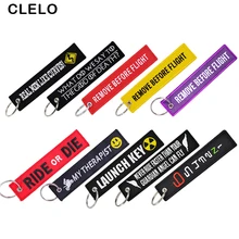 CLELO Travel accessories Embroidery luggage tag With Keyring Chain Travel Bag Tag Fashion Gift for Aviation Gifts
