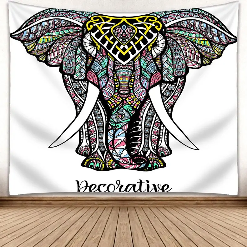 Гобелен с изображением слона, мандалы, индийский гобелен, настенный декоративный пляжный коврик с принтом - Цвет: T45