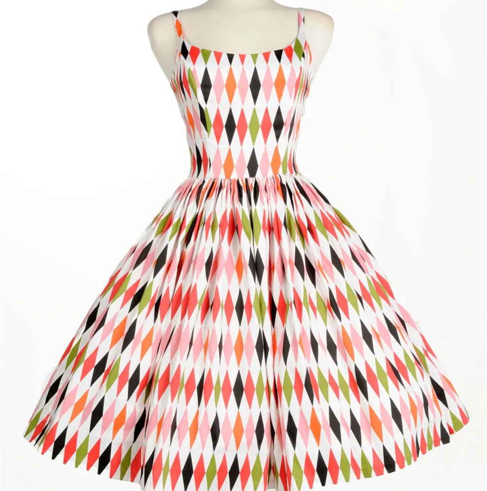 30-женское винтажное вдохновленное свободное платье Дженни в 50 s с принтом арлекина плюс размер pinup рокабилли летние платья vestidos jurken