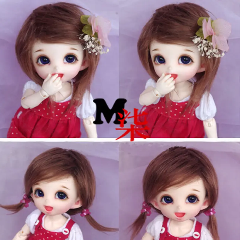 [Wamami] коричневый шерстяной парик средней длины для волос Ae Pukifee лати 1/12 BJD Dollfie 9-10 см