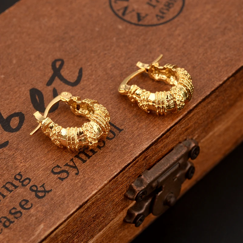 Aliexpress Gold Africa Dubai Beads Dangle Studearrings 2pairs Gold Hoop Earring For Women S Dubai Jewellery Turkish Egyptian Algeria Indian Moroccan Saudi