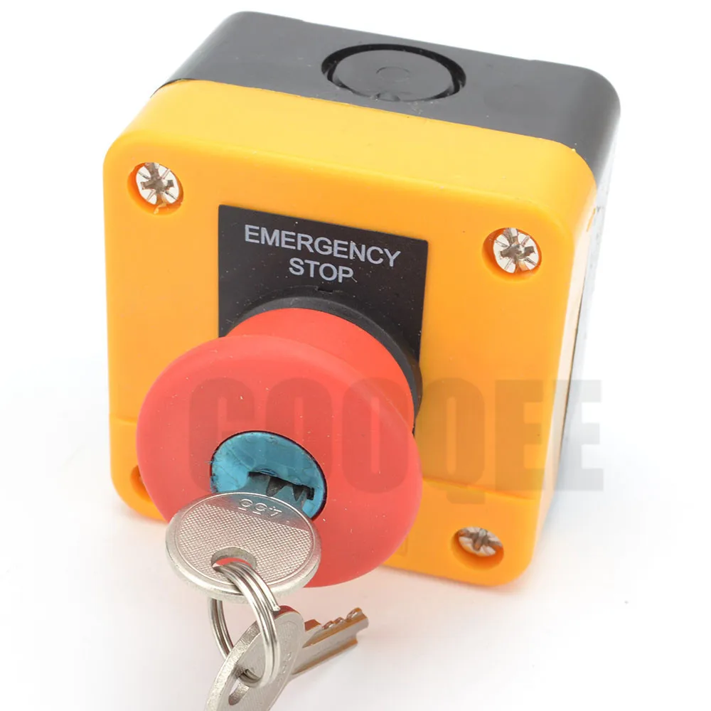 

1NO+1NC e-stop push button switch emergency stop switch with key