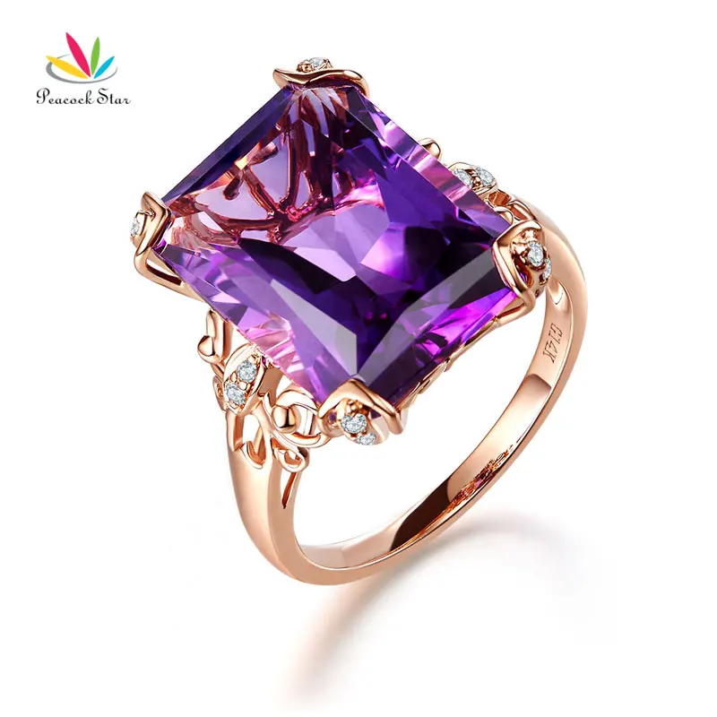 purple amethyst rose gold ring purple amethyst rose gold ring