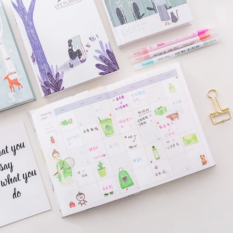 

New 365 Planner Beautiful Notebook Simple Colorful Pages Weekly Diary Book