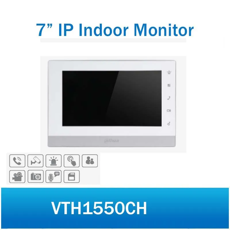 DH VTH1550CH Indoor Monitor 7 inch Touch Screen Color IP Video Intercom 800X480 Resolution