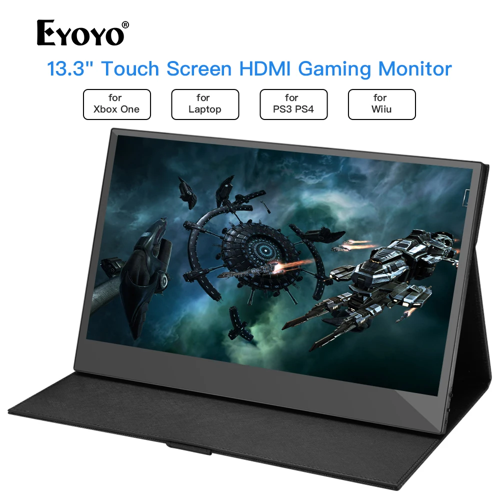 

Eyoyo 13.3" LCD Portable 1920x1080 IPS Gaming Monitor compatible for Game Consoles computer USB PC Screen hdmi display