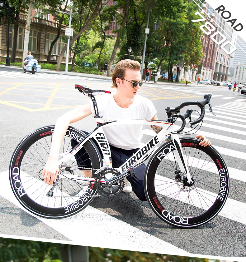 Flash Deal EUROBIKE Road Bikes Aluminum Frame Shimano 16 Speed 700C Inches Wheel 0