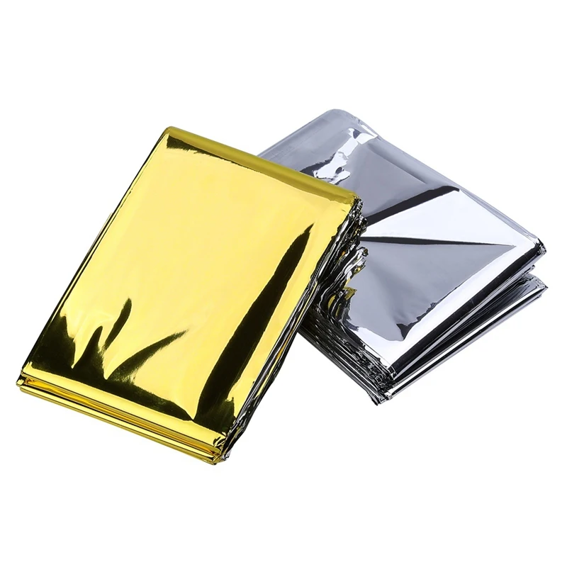 

Outdoor Water Proof Emergency Survival Rescue Blanket Foil Thermal Space First Aid Sliver Rescue Curtain Military Blanket