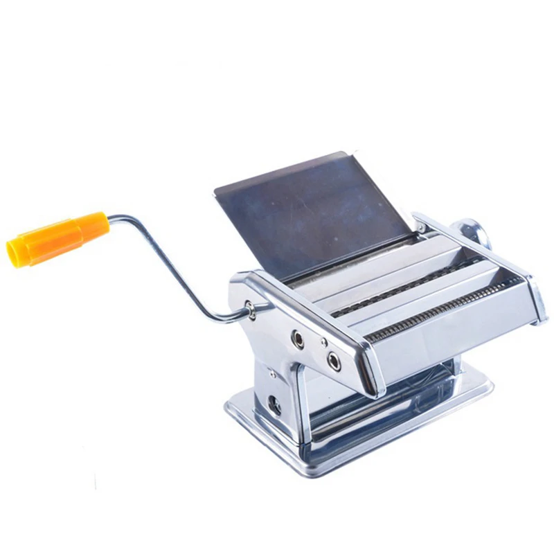 

2 Blade Stainless Steel Linguine Pasta Machine Manual Spaghetti Maker Noodle Press Cutter Dough Sheeter Tools 6 Gear Thickness