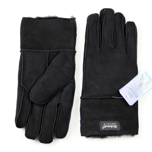mens leather gloves black matte leather