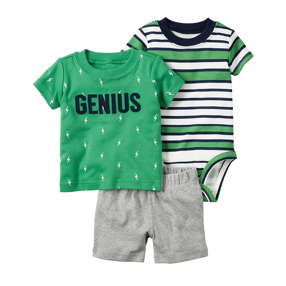 Newborn Baby Kids Summer Short Clothing Boys Girls Clothing Set 3pcs Drop Shipping 2020 Bebes