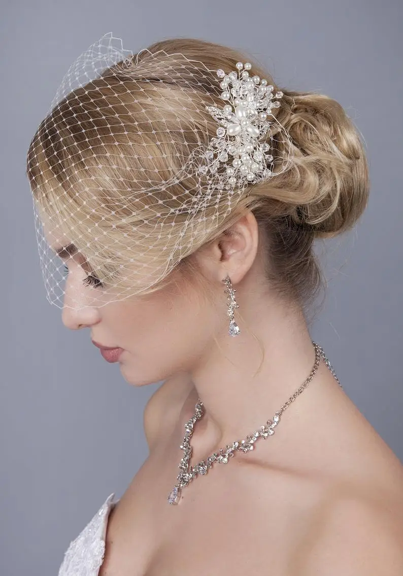 Birdcage Veil With Bridal Headpiece Wedding Hair Pin Bridal Hair