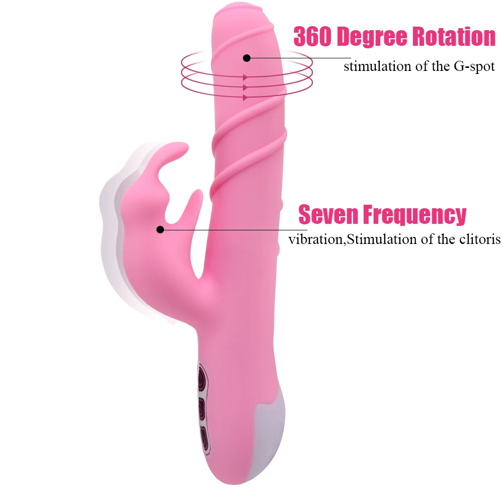 HIMALL секс игрушка USB кролик 360 градусов вращение GSpot вибратор толкающий большой
