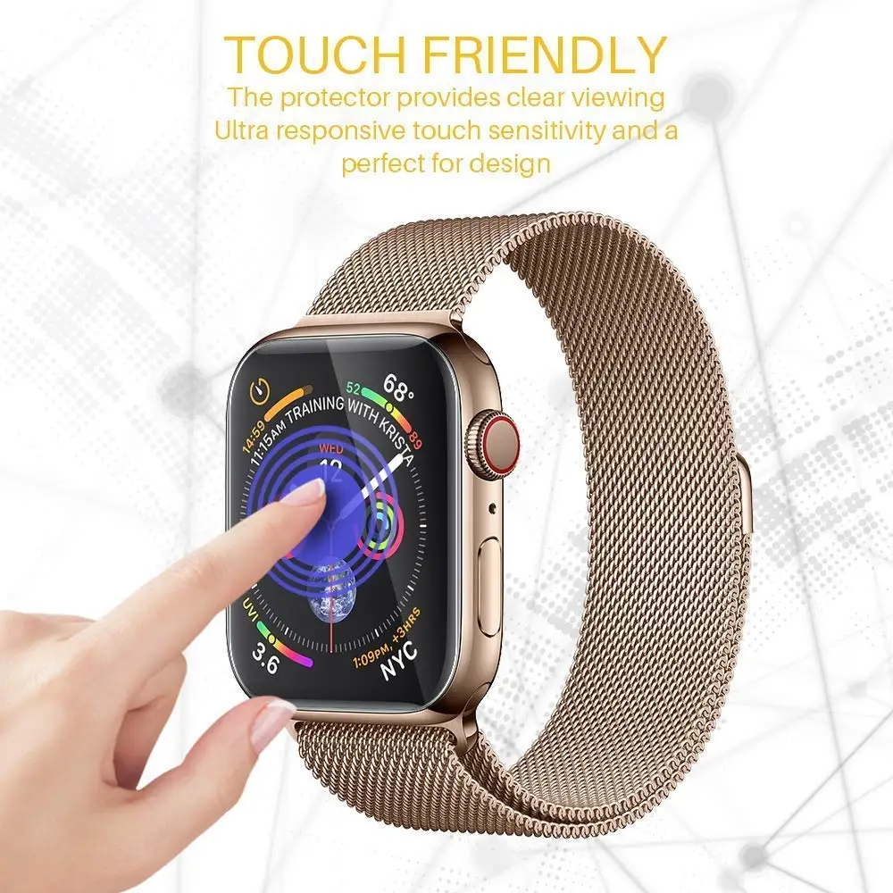 Защитная пленка для экрана Lerxiuer для Apple Watch Series 4 44 мм 40 мм Iwatch band 4 9D Tpu Противоударная Защитная пленка с полным покрытием