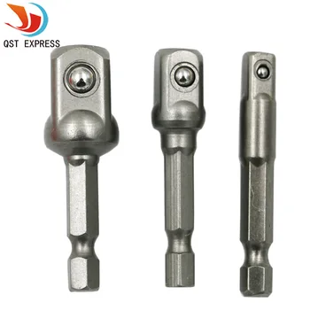 3PCs chrome vanadium steel socket adapter Seth ex shank to 1/4 