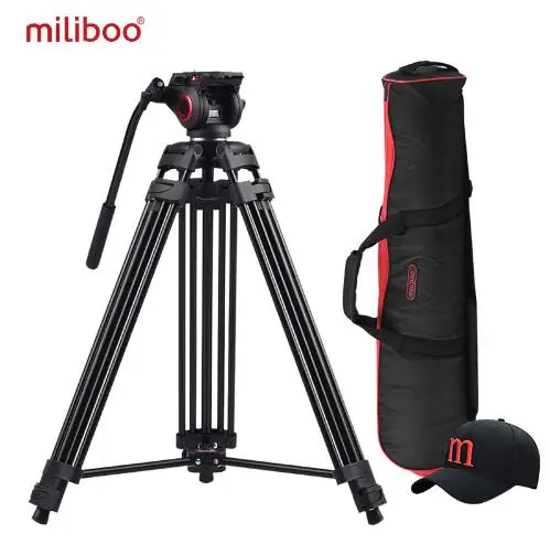 Miliboo MTT601A Прочный алюминиевый корпус видео штатив со средним рассекателем дизайн