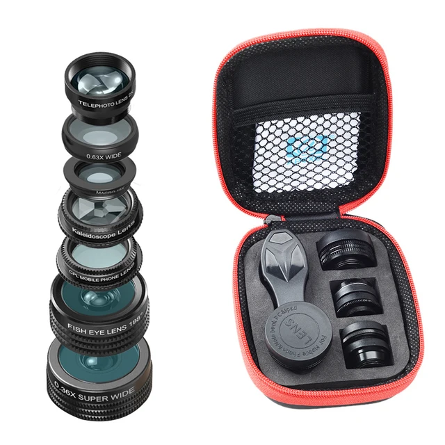 Best Price Universal APEXEL APL-DG7 7 in 1 Clip-On Cell Phone Lens Kaleidoscope Fisheye Macro Telephoto CPL Lens for iPhone for Xiaomi Best Price Universal APEXEL APL-DG7 7 in 1 Clip-On Cell Phone Lens Kaleidoscope Fisheye Macro Telephoto CPL Lens for iPhone for Xiaomi