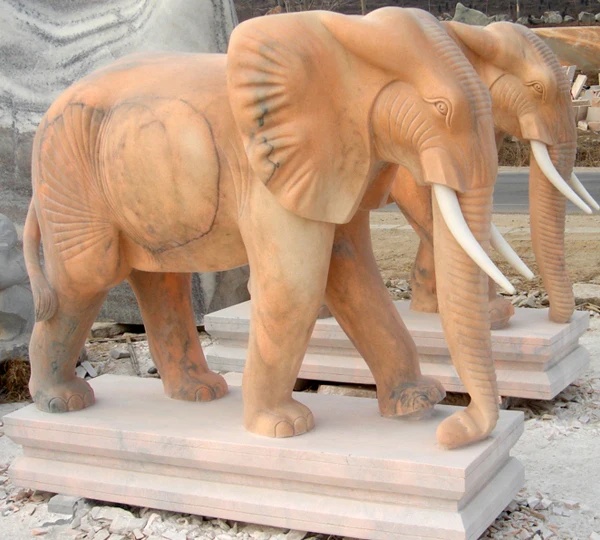 Large Elephant Statue Natural Marble Elephant Statue Gloss Stone