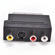 Для видео DVD рекордер ТВ телевизионный проектор rgb Скарт до 3 21 pin RCA S-Video адаптер Композитный RCA SVHS S-Video AV ТВ аудио