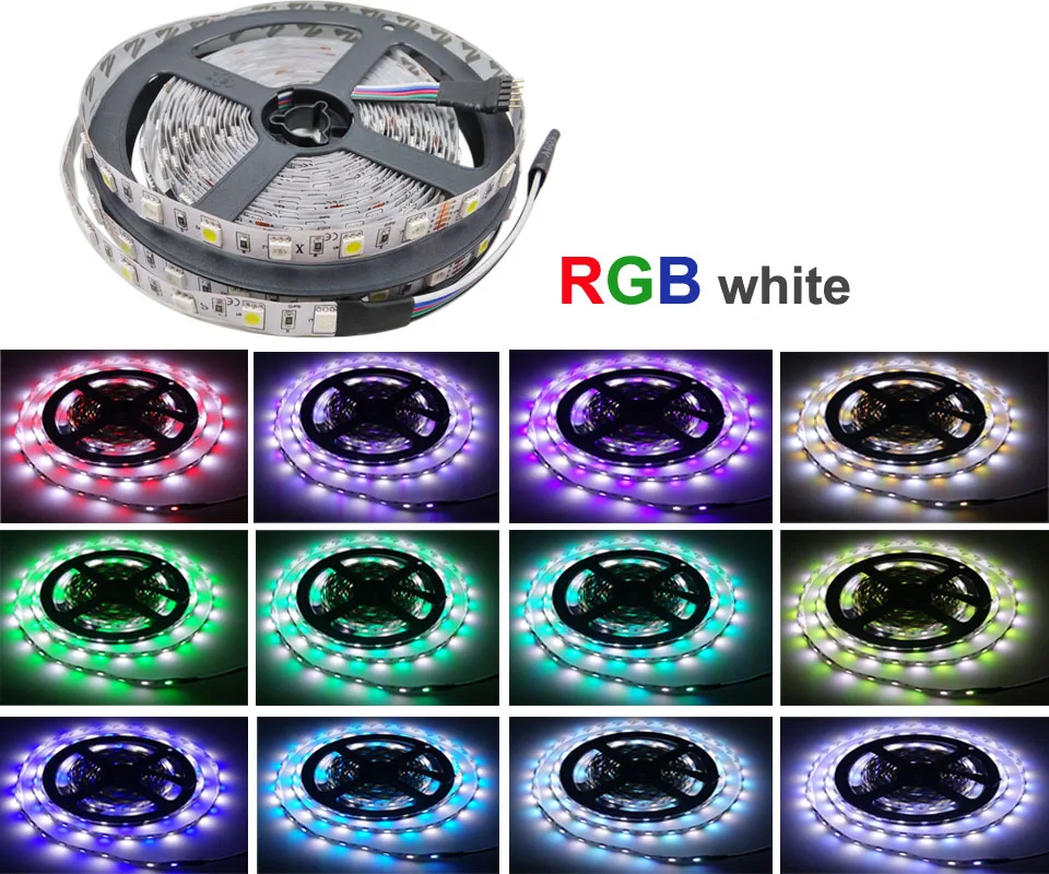 15 м Wifi RGB Светодиодная лента светильник smd 5050 RGBW водонепроницаемая гибкая лента Диодная лента 12 В постоянного тока набор питания Новогодняя гирлянда Christma