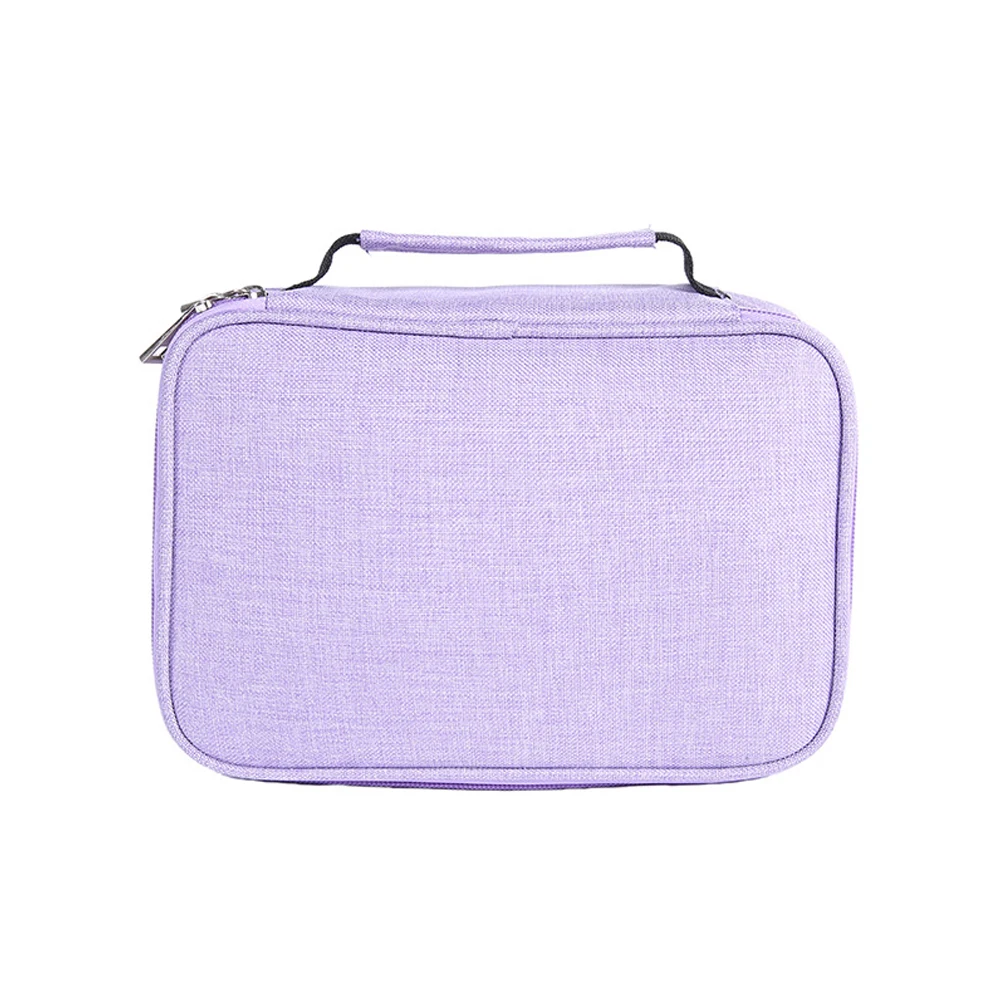 

Pencil Case Multifunctional With Handle Large Capacity Solid 72 Slots Jewelry Pouch Organizer Student Pen Zipper Stationery
