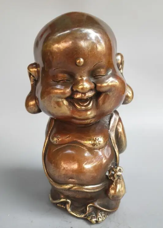 

Chinese archaize brass Big head Maitreya Buddha statue