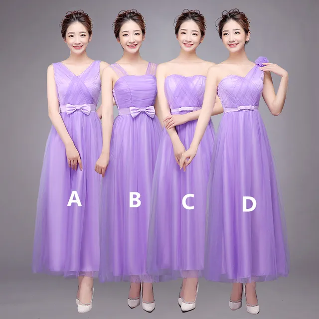 Bridesmaid Dresses Long Dress 2017 Ankle Length Vestido Bridesmaid Dresses Long Dress 2017 Ankle Length Vestido Longo Pink Blue Grey