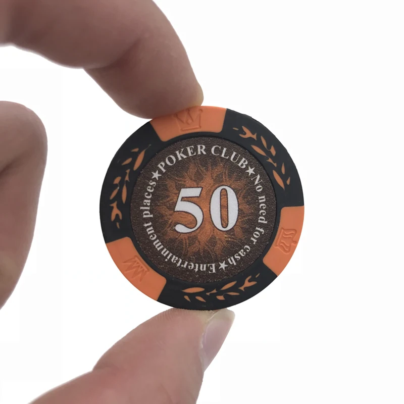 25 шт./лот 14 г Корона Пшеница PokerClub фильм фишки монеты Baccarat Texas Hold'em двойной цвет Корона глина покер игральные фишки qenueson