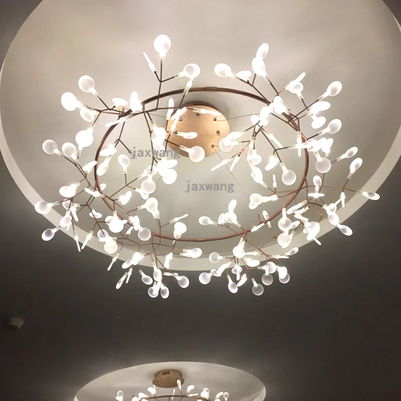 

Modern LED Firefly Pendant Lights Loft Dining Room Creative Leaf Cherry Restaurant Hanging Lamp Bed Living Room Light Fixtures