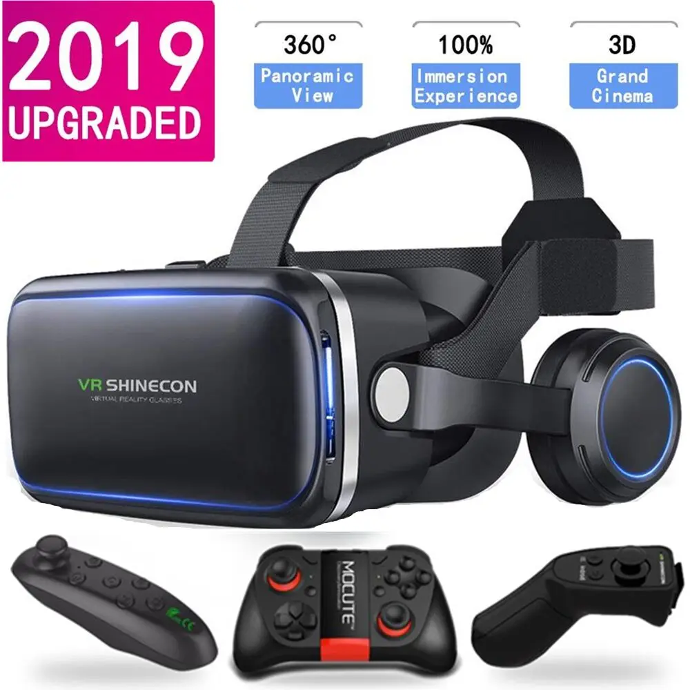 Original VR shinecon 6.0 headset version virtual reality glasses 3D glasses headset helmets smartphone Full package + controller Original VR shinecon 6.0 headset version virtual reality glasses 3D glasses headset helmets smartphone Full package + controller