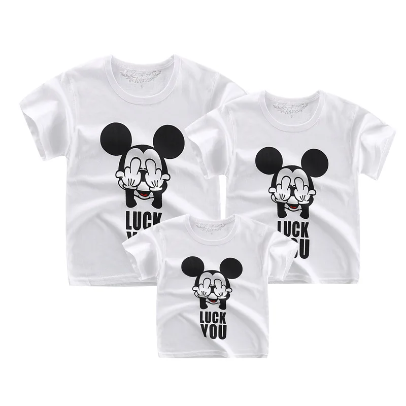 

2019 Family Matching Clothes Daddy Mama T Shirts Mommy and Me Short Tshirt Printing Woman Fashion Baby Girl Dress Big Sister