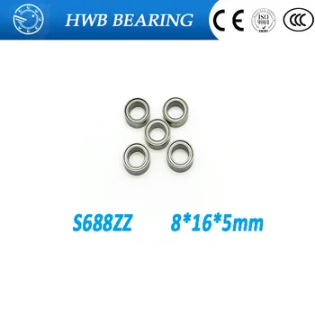 

Free Shipping 4pcs S688ZZ S688-2Z 8*16*5mm Stainless steel s688 zz ball bearing