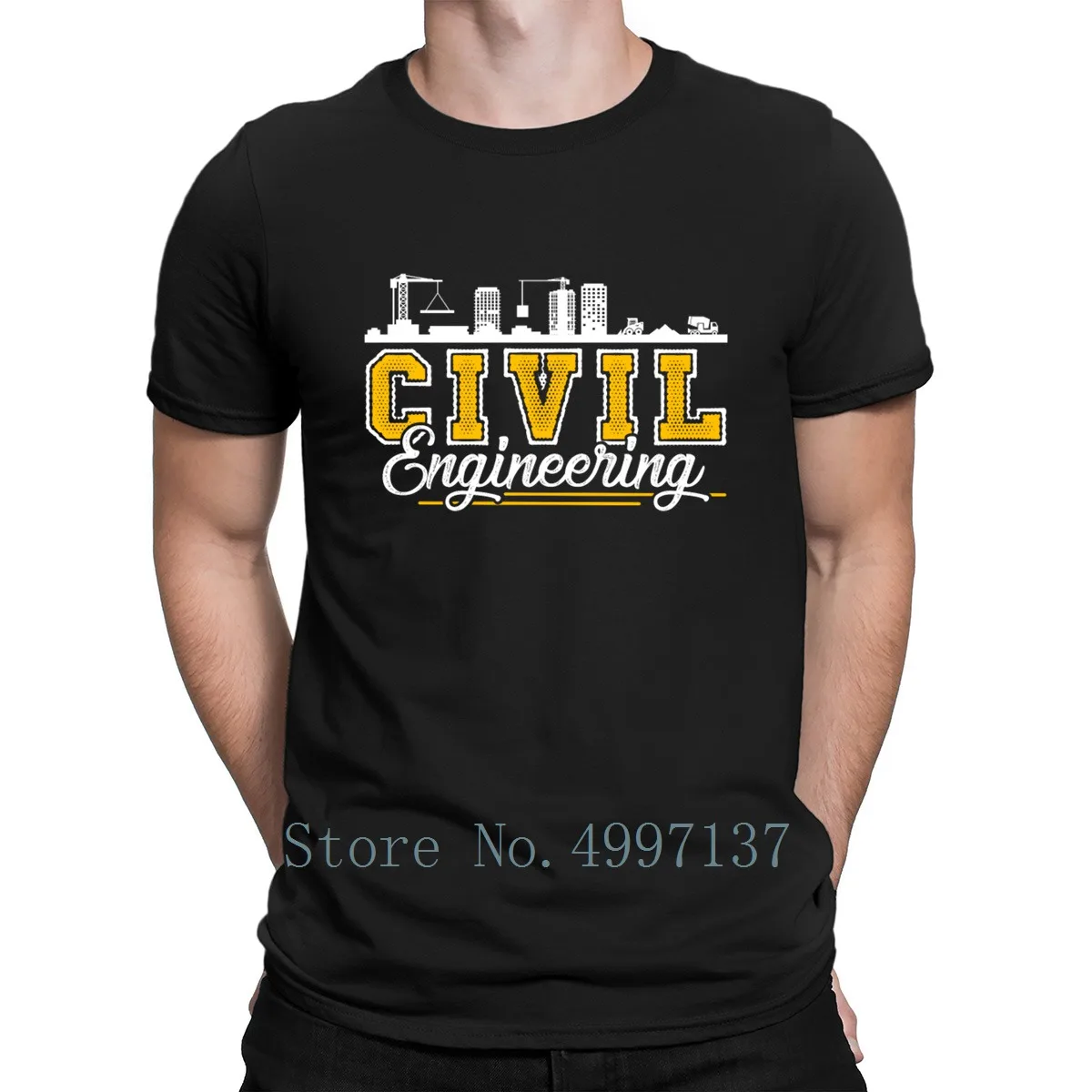 

Civil Engineering T Shirt New Style Spring Autumn Crazy Cotton Outfit Round Neck Customize Family Shirt