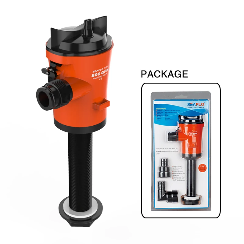 Seaflo 12v DC 800gph Livewell аэрационный картридж погружной Трюмный насос в отличие от Shurflo