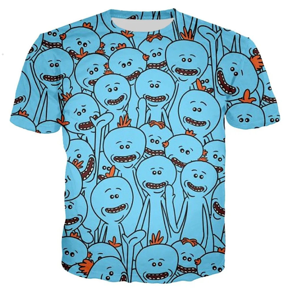 

2018 RICK AND MORTY MR MEESEEKS T-SHIRT Prined 3D T-SHIRT Hip Hop Fashion