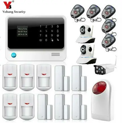 Yobang Пароль безопасности ключ Беспроводной проводной GSM WI-FI SMS Интеллектуальные охранной Inturder дома охранной сигнализации Наборы +