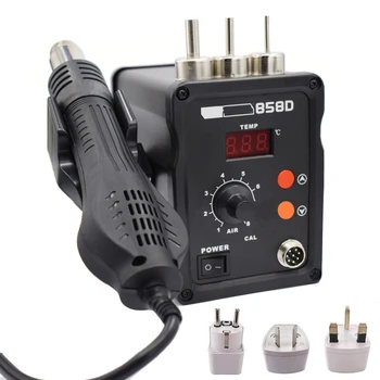 

700W Hot Air Gun Desoldering Soldering Station Rework SMD BGA LED Digital Display With Air Nozzles Solder Iron Welding Equipment