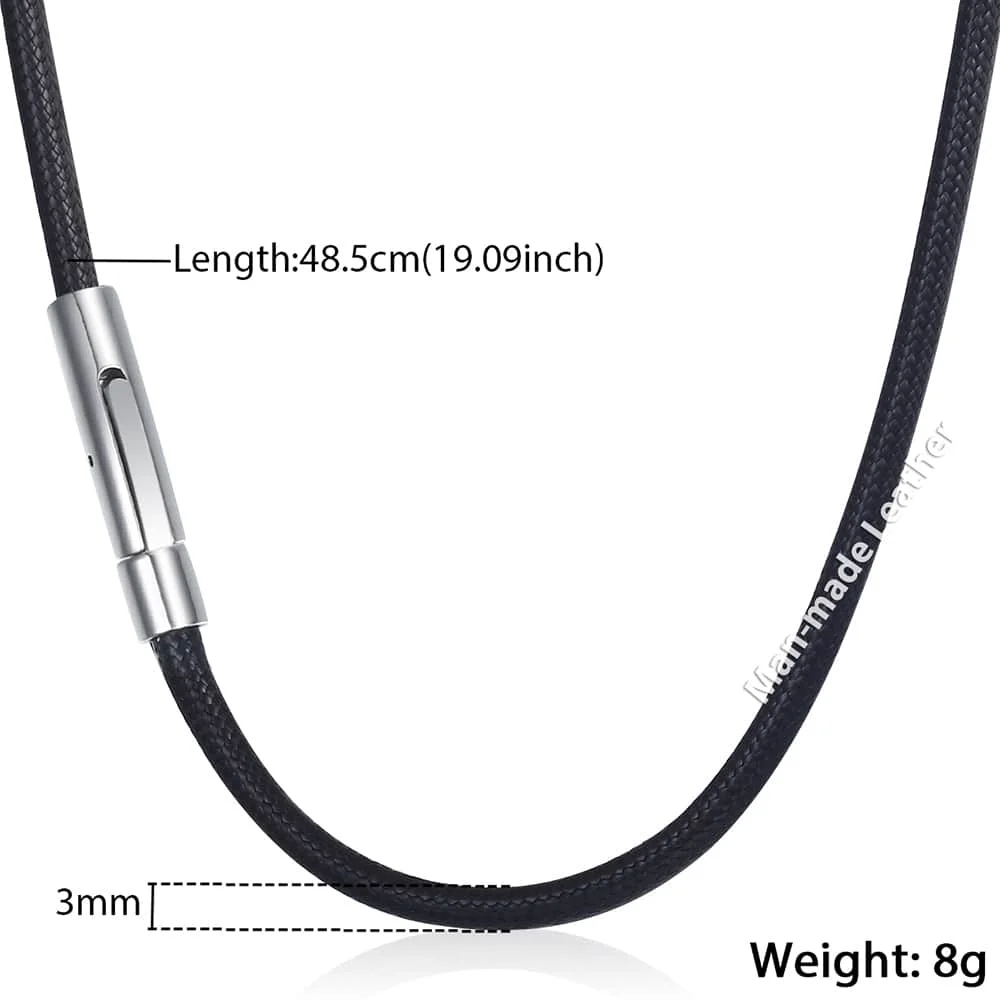 Коричневое, черное кожаное ожерелье s для мужчин, нержавеющая сталь, магнитная застежка, мужской кожаный шнур, ожерелье, Прямая поставка, ювелирные изделия, подарки 3 мм, LDN22 - Окраска металла: DN22 Black Color