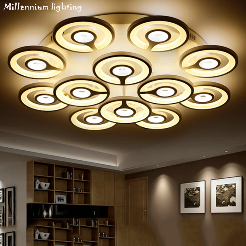 

White Acrylic Modern Simple LED Ceiling Light Living Room Bedroom Restaurant Round LED Home Lighting AC110-260 free delivery