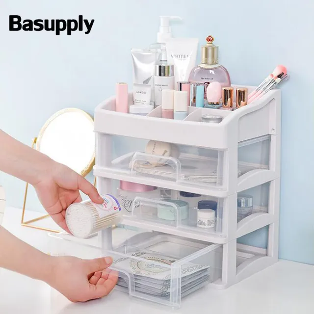 Amazon Com Mdesign Plastic Makeup Organizer Storage Station Cube 3